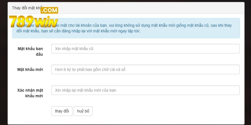 Chỉ 3 bước đơn giản người chơi cập nhật mật khẩu tài khoản thành công