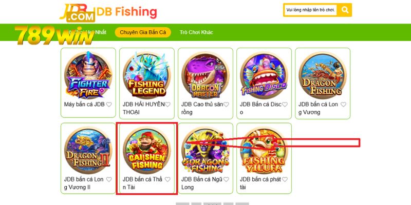 Lựa chọn trò chơi Bắn Cá Thần Tài