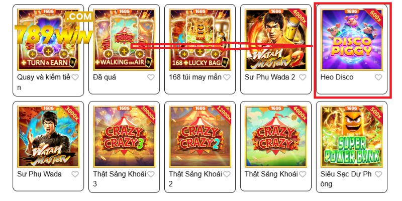 Lựa chọn trò chơi Heo Disco để giải trí